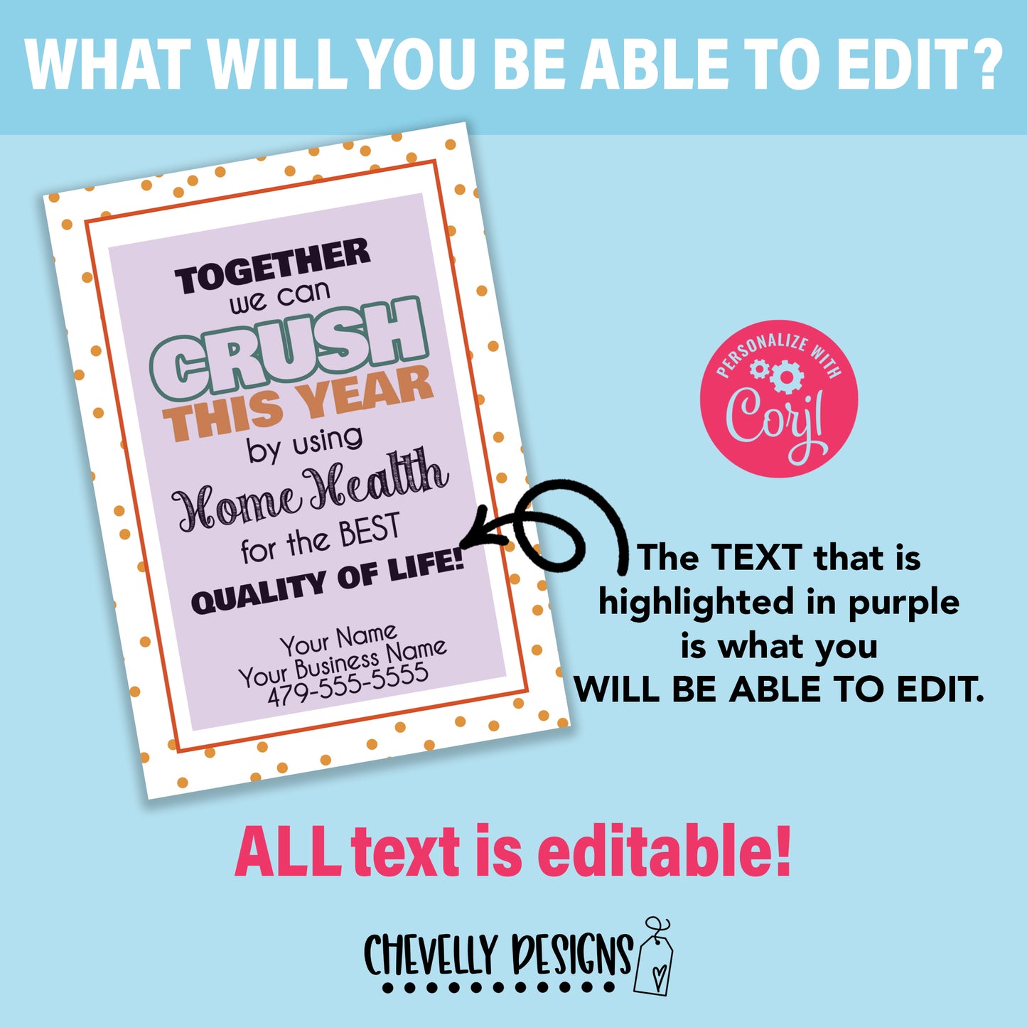Editable - Crush this Year Home Health Referral Gift Tags - Printable Digital File