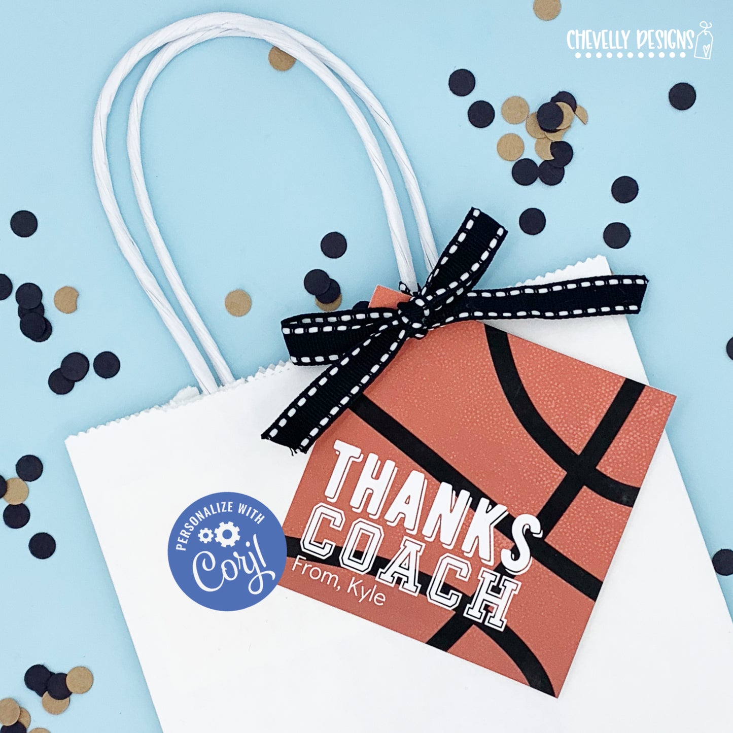Editable - Thanks Coach - Basketball Appreciation Gift Tags - Printable Digital File