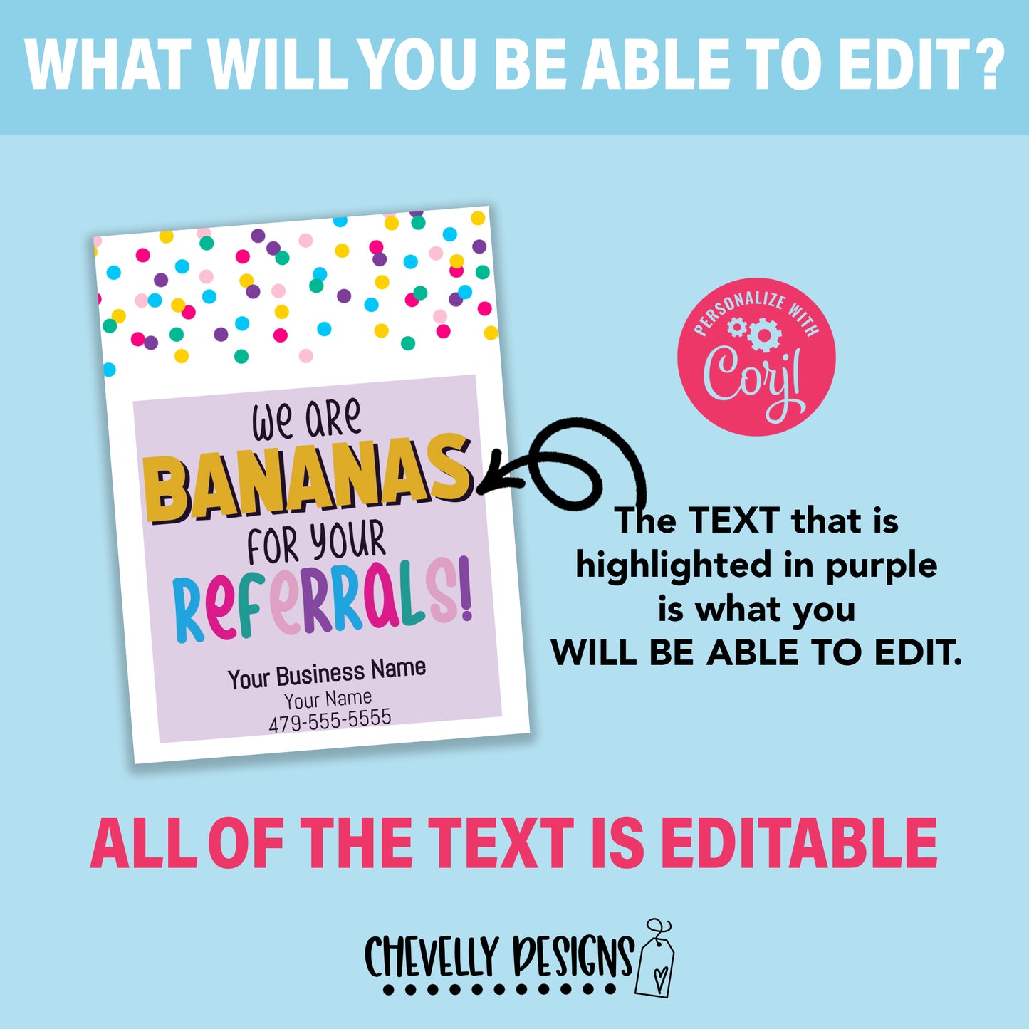 Editable - We Are Bananas for Your Referrals - Gift Tags for Business Marketing - Printable - Digital File