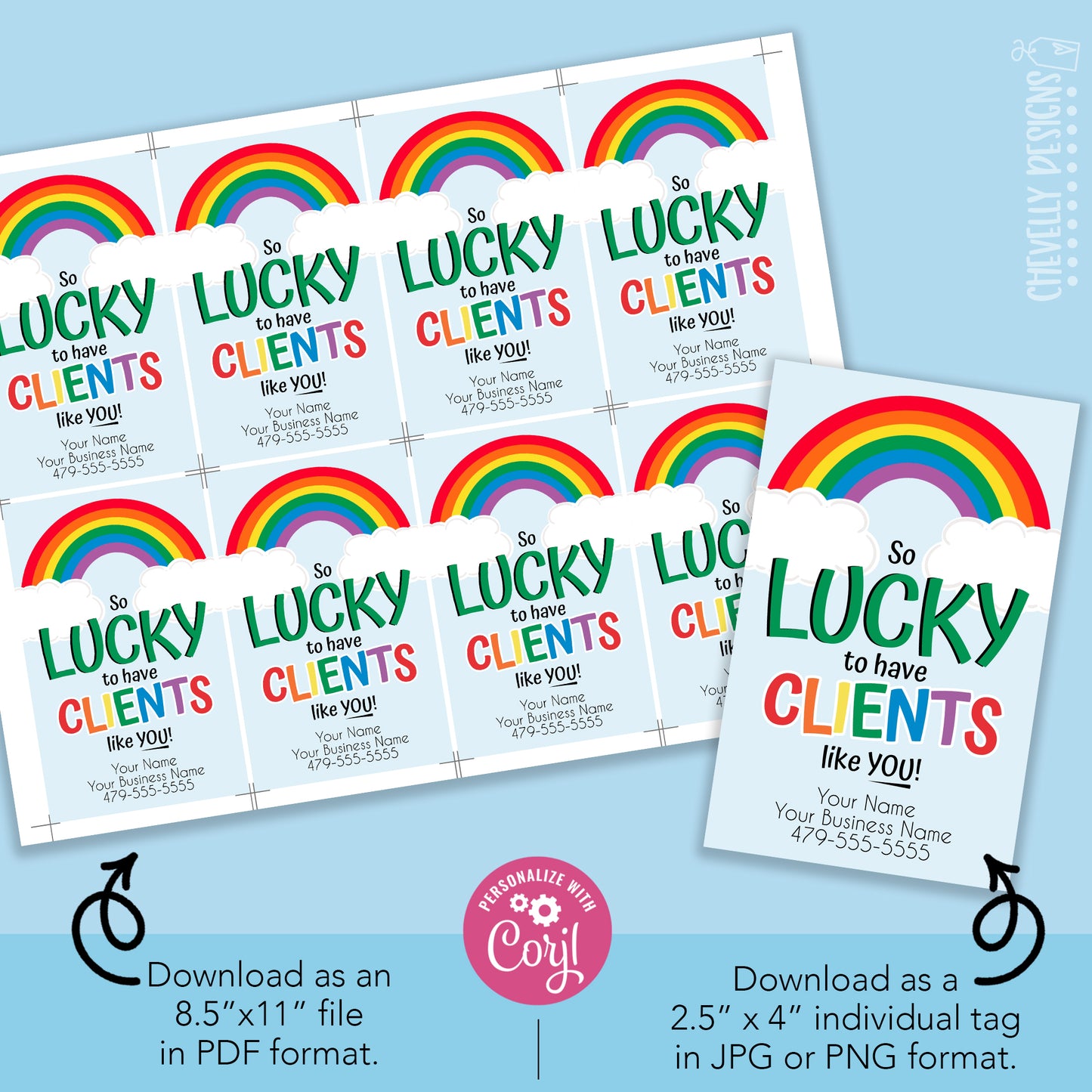 EDITABLE - So Lucky to have Clients Like You - St Patrick's Day Appreciation Gift Tags - Digital File
