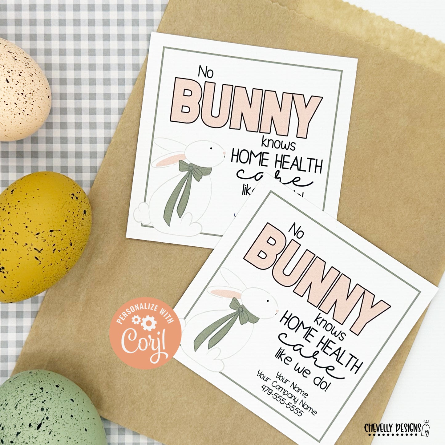 Editable - No Bunny Knows Home Health Like We Do - Easter Referrals Gift Tags - Printable  Digital File