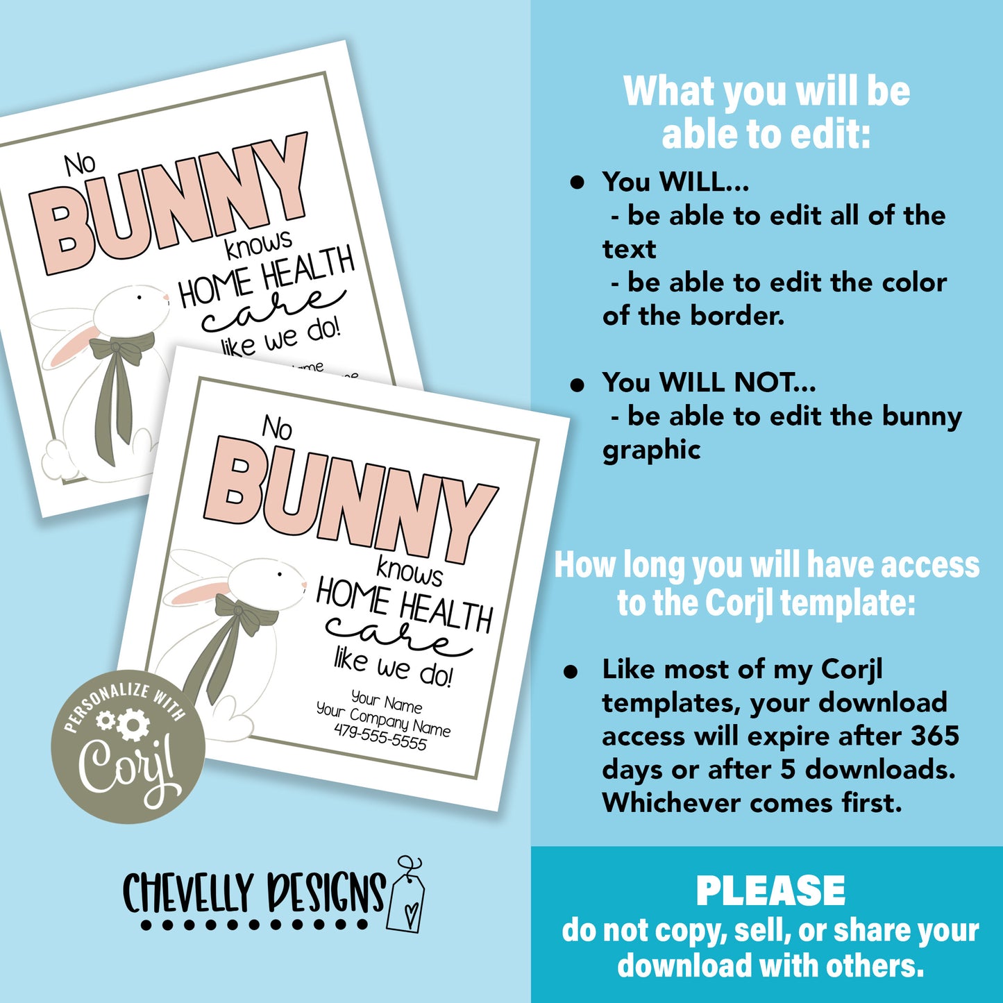 Editable - No Bunny Knows Home Health Like We Do - Easter Referrals Gift Tags - Printable  Digital File