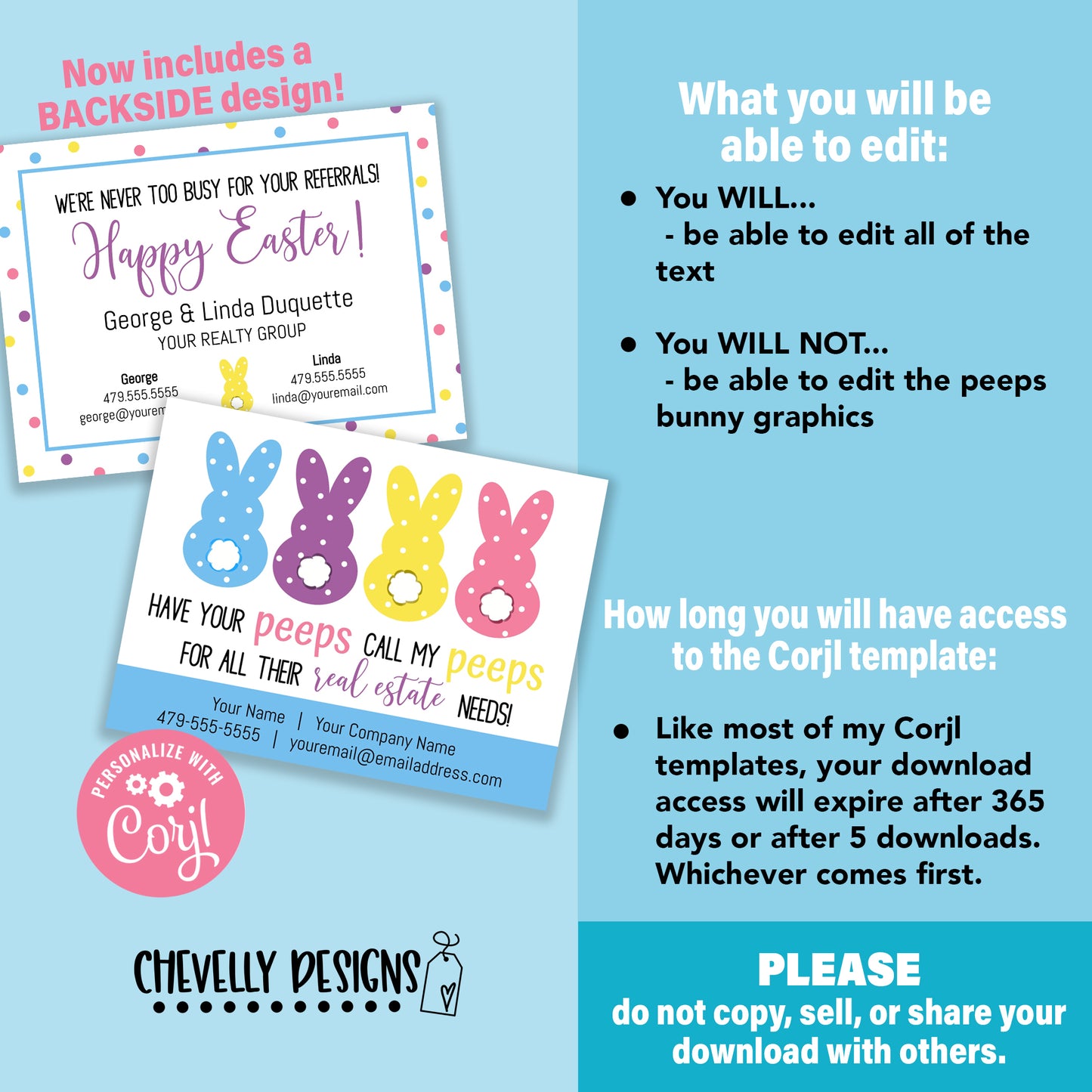 Editable - Have Your Peeps Call My Peeps for all Their Needs - Easter Referral Gift Tags - Printable Digital File