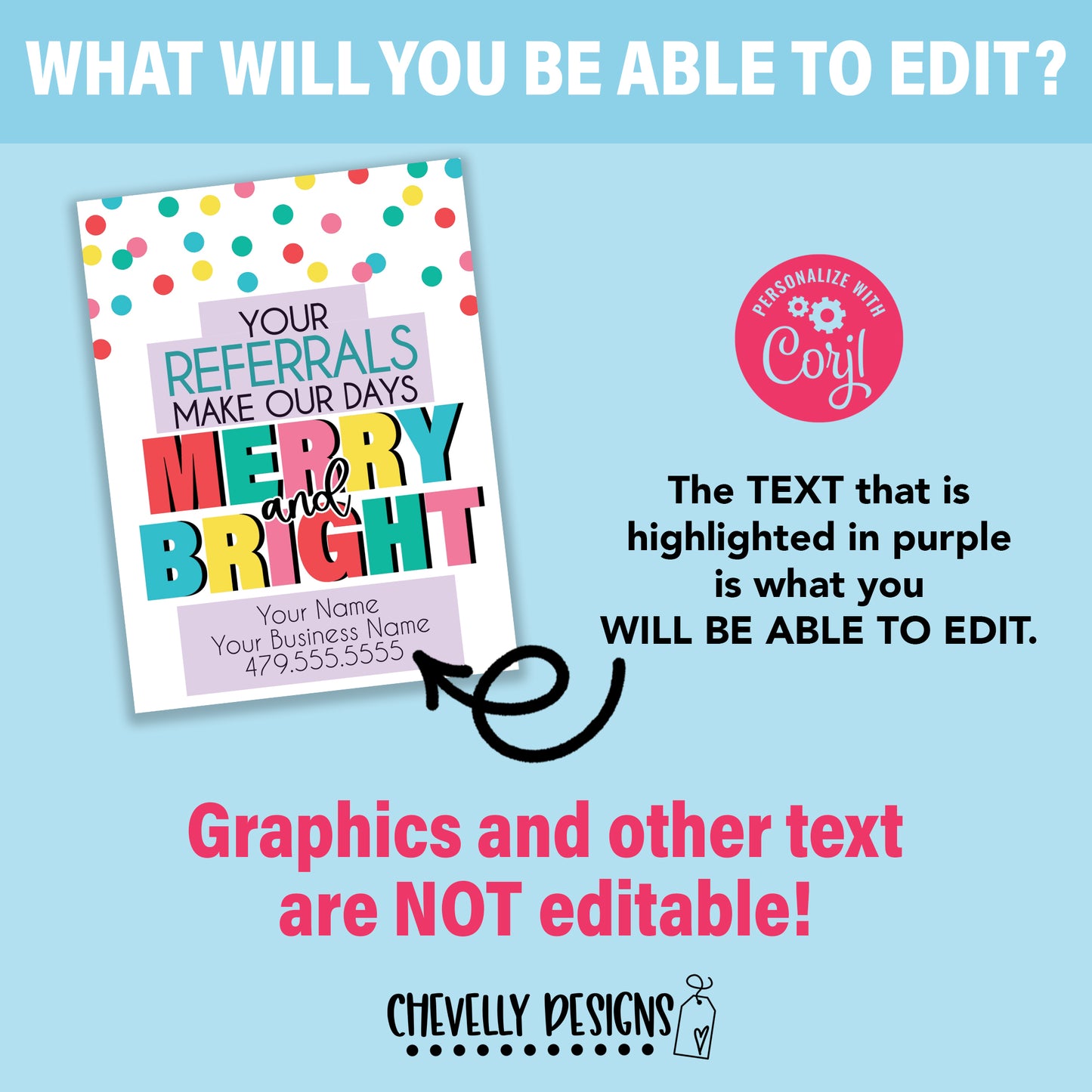 Editable - Your Referrals Make Our Days Merry and Bright - Printable Gift Tags - Digital File