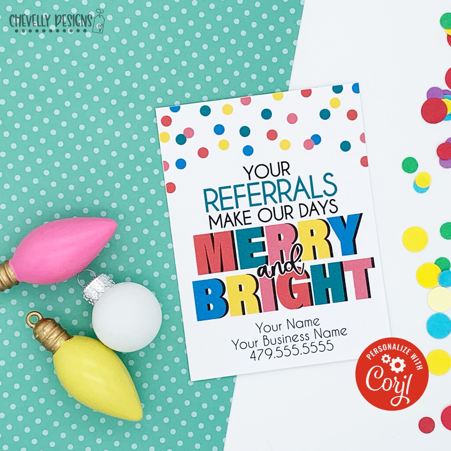 Editable - Your Referrals Make Our Days Merry and Bright - Printable Gift Tags - Digital File