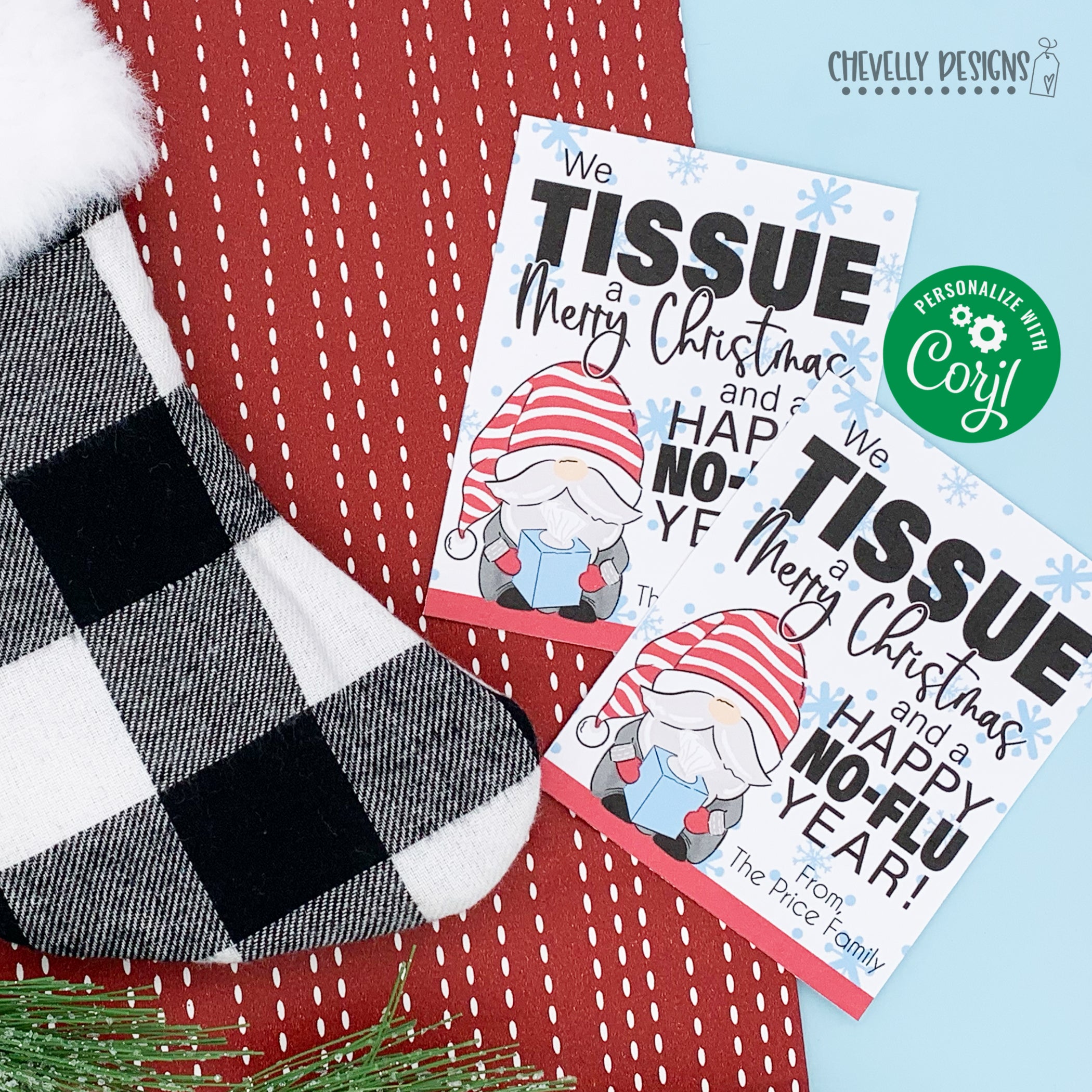 HTX034 editable - we tissue a merry christmas - gnome gift tags