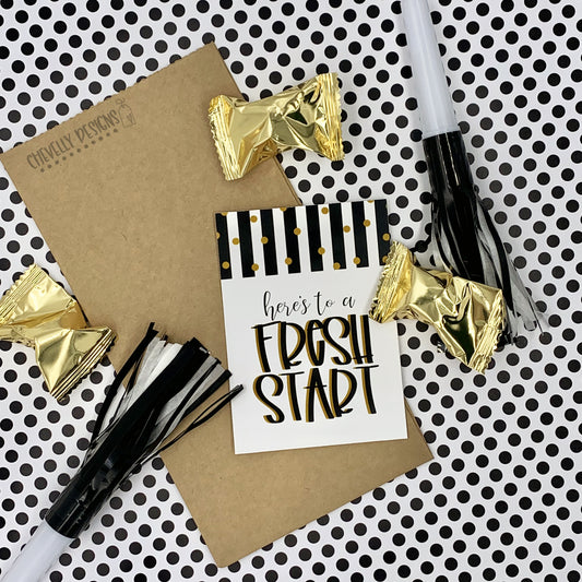 Printable Here's to a Fresh Start - New Year Gift Tags ***Instant Digital File***