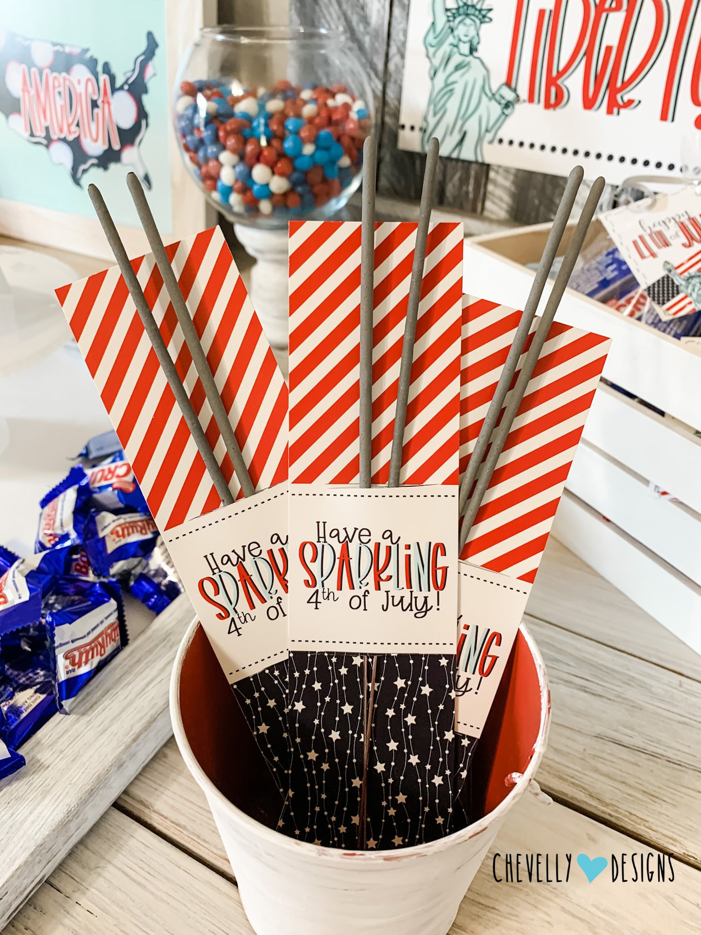 Printable "Have a Sparkling 4th of July" Sparkler Holders | Instant Download Digital File