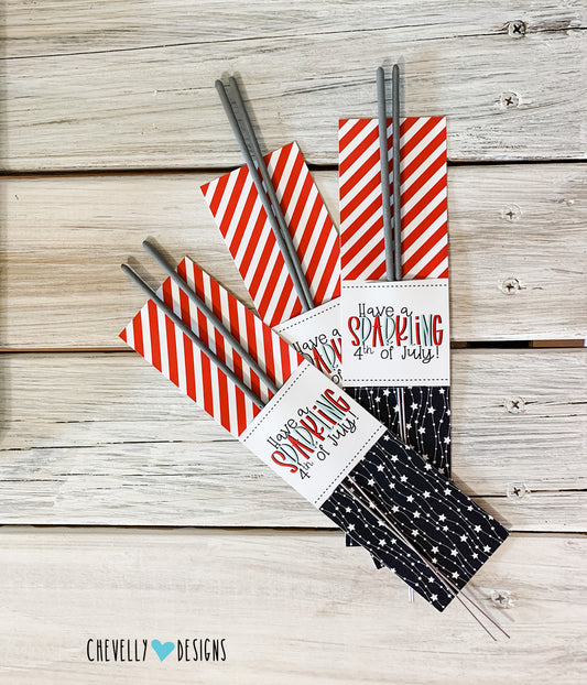 Printable "Have a Sparkling 4th of July" Sparkler Holders | Instant Download Digital File