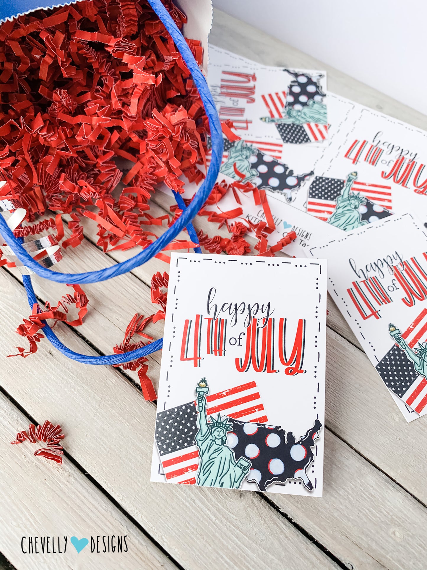 Printable "Happy 4th of July" Gift Tags | Instant Download Digital File