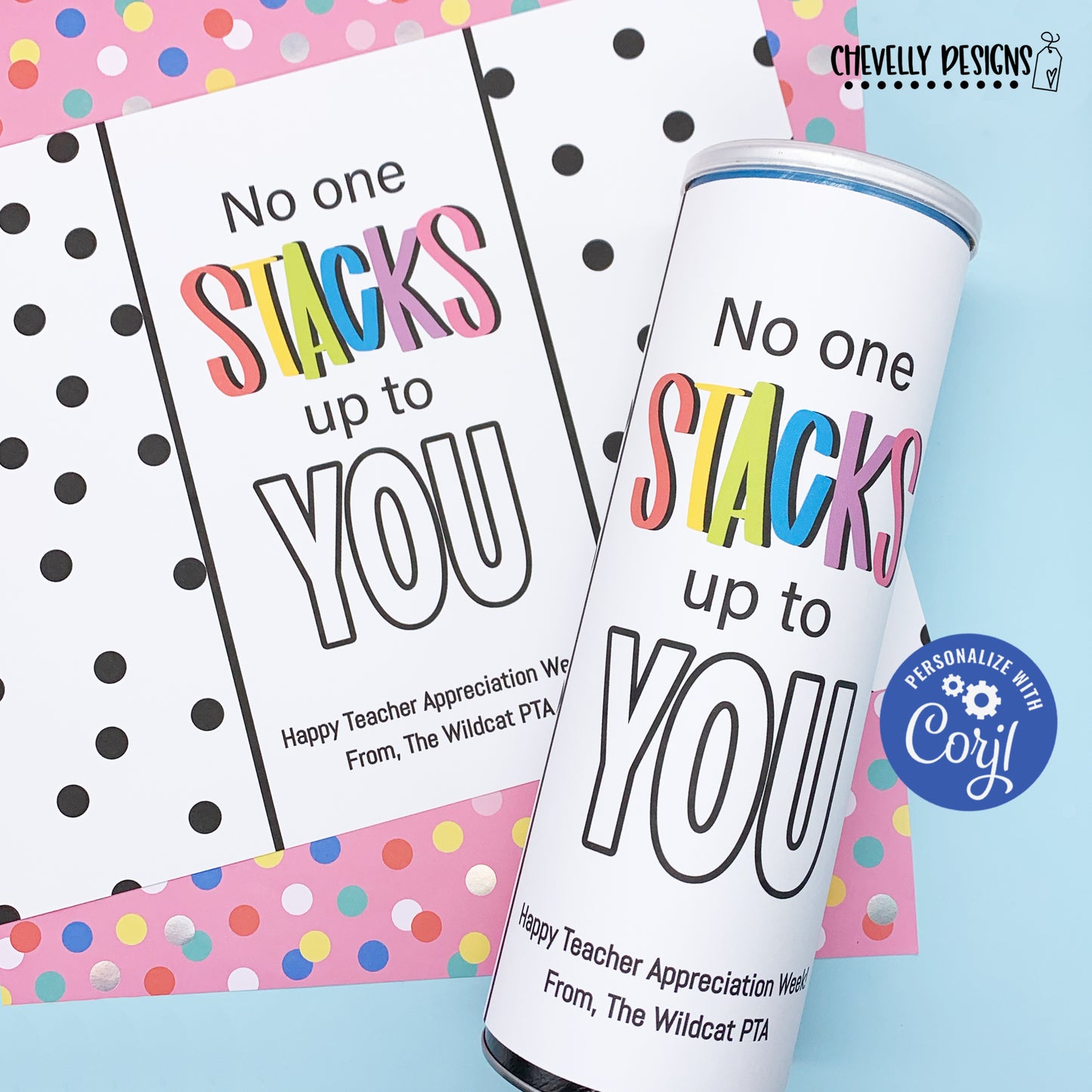 Editable - No One Stacks Up to You - Appreciation Pringles Can Wrap - Printable Digital File