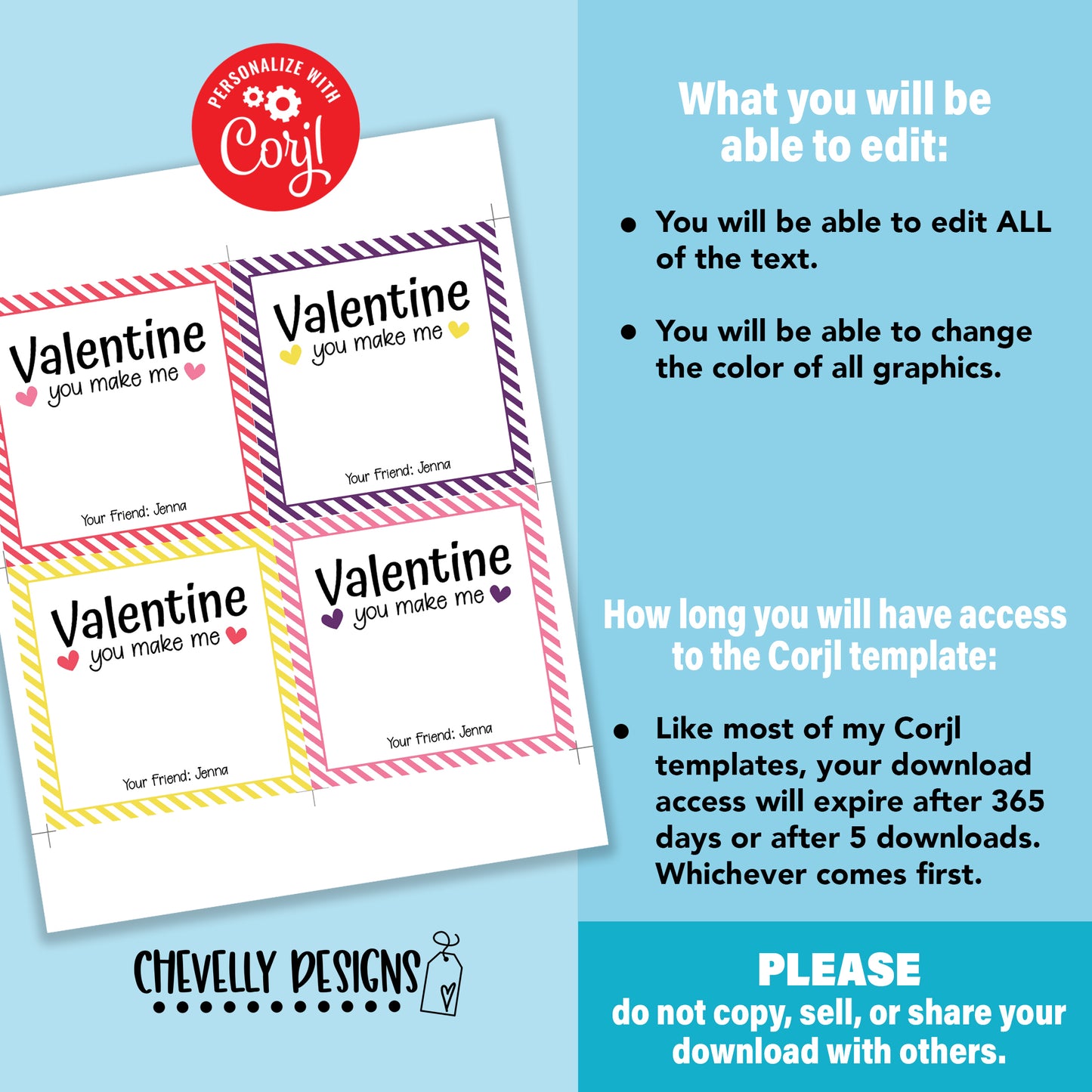 EDITABLE - Valentine You Make Me - Class Valentine Cards for Laffy Taffy - Printable Digital File