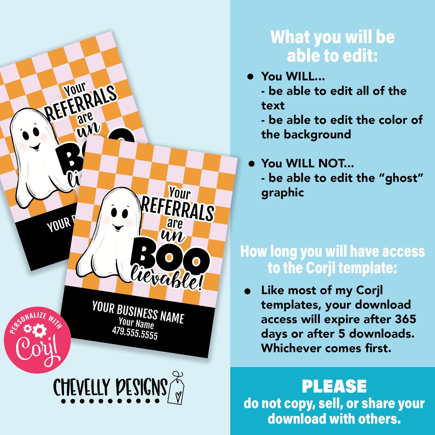 EDITABLE - Your Referrals are un-BOO-lievable - Business Marketing Gift Tags - Printable Digital File