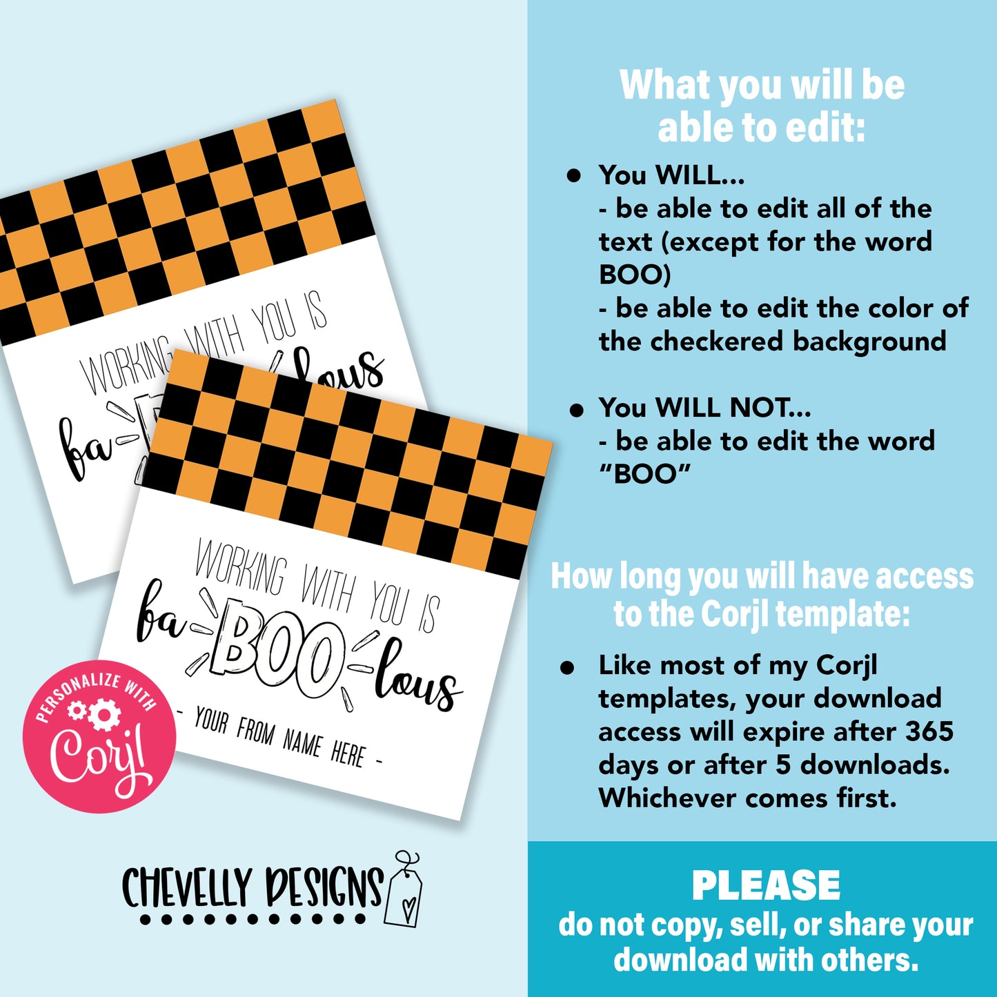 EDITABLE - Working with You is fa-BOO-lous - Coworker and Staff Halloween Appreciation Gift Tags - Printable Digital File