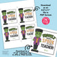 Editable - Frankly, You're a Spook-tacular Teacher - Halloween Gift Tags - Printable Digital File
