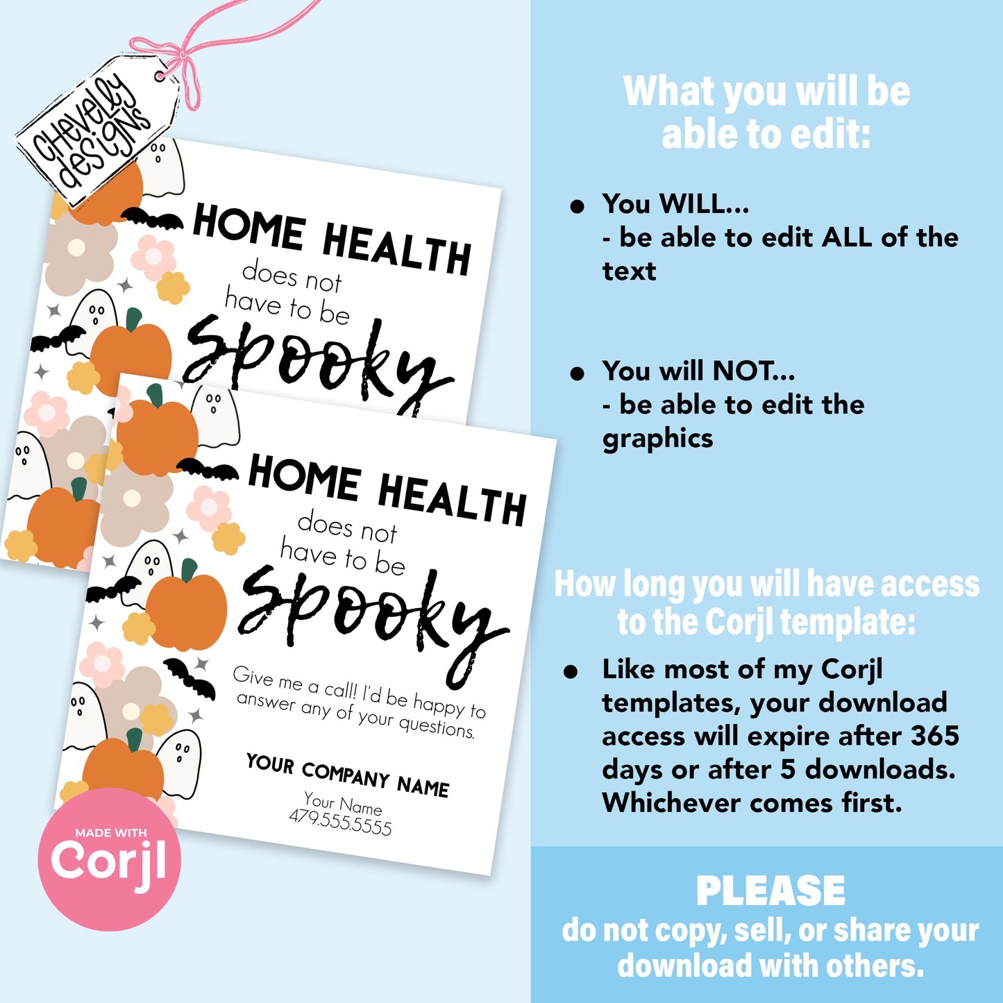 EDITABLE Halloween Referral Gift Tag - Home Health not Spooky - Printable Digital File