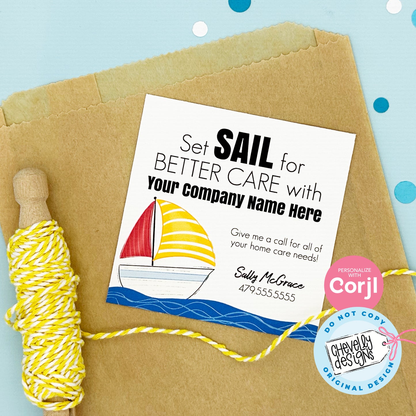 Editable Sailboat Referral Gift Tag - Set Sail with Excellent Patient Care - Printable Digital File