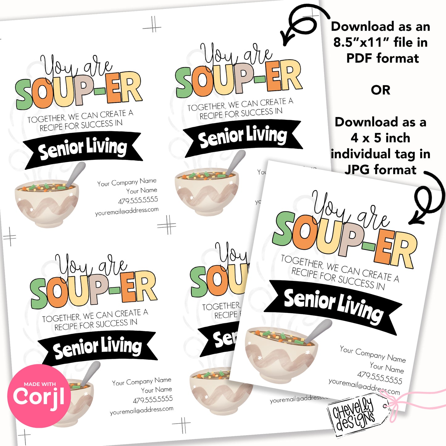 EDITABLE - You are Soup-er, Printable Referral Gift Tags, Digital File