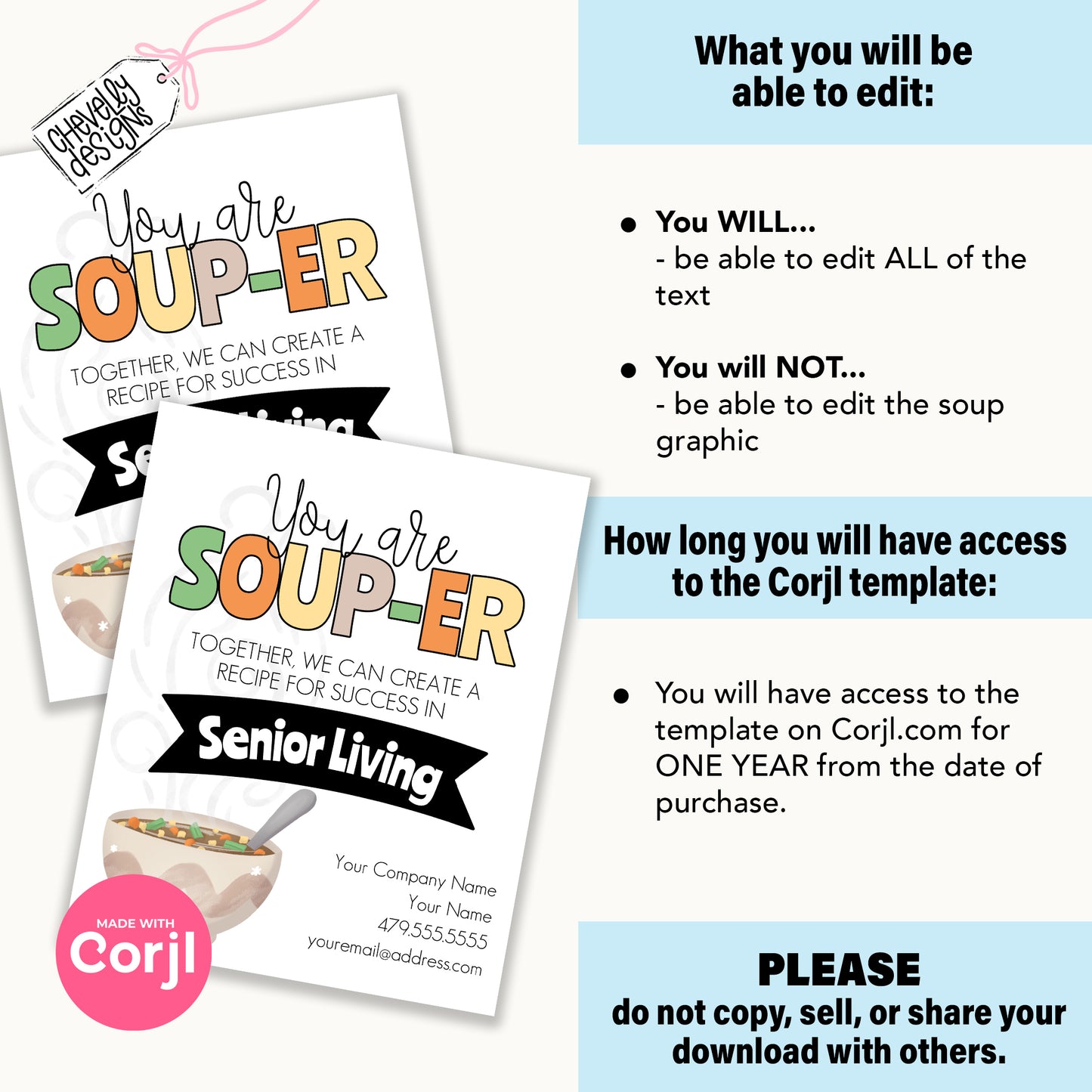 EDITABLE - You are Soup-er, Printable Referral Gift Tags, Digital File