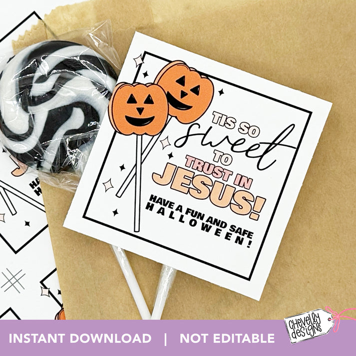 Printable Halloween Treat Tags - Tis so Sweet to Trust in Jesus ...
