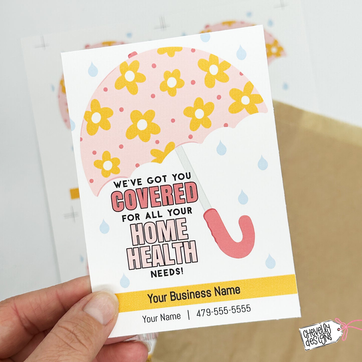 EDITABLE - We've Got You Covered for all Your Home Health Needs - Spring Umbrella Referral Gift Tags - Printable Digital File