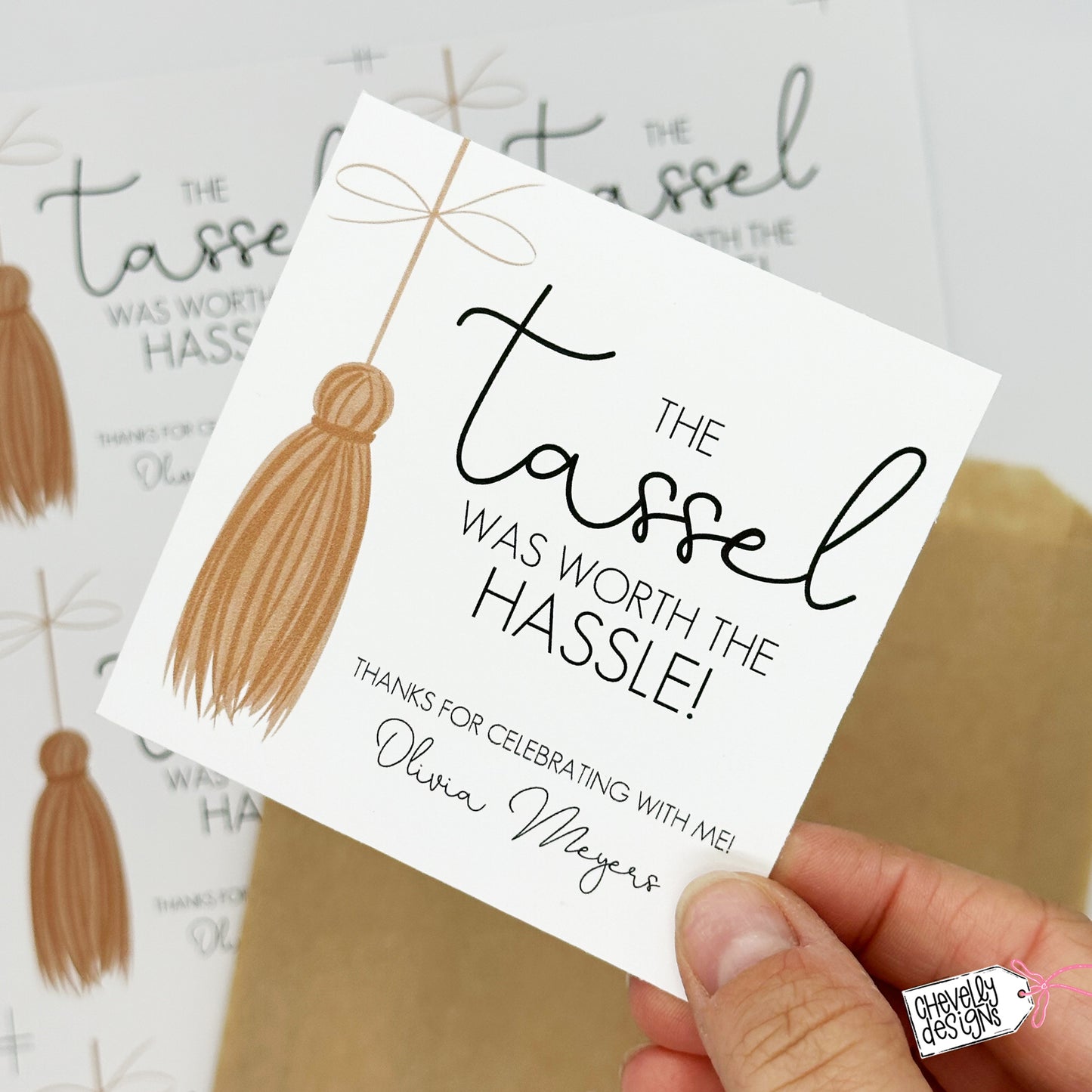 Editable Graduation Party Favor Gift Tags, The Tassel was Worth the Hassle
