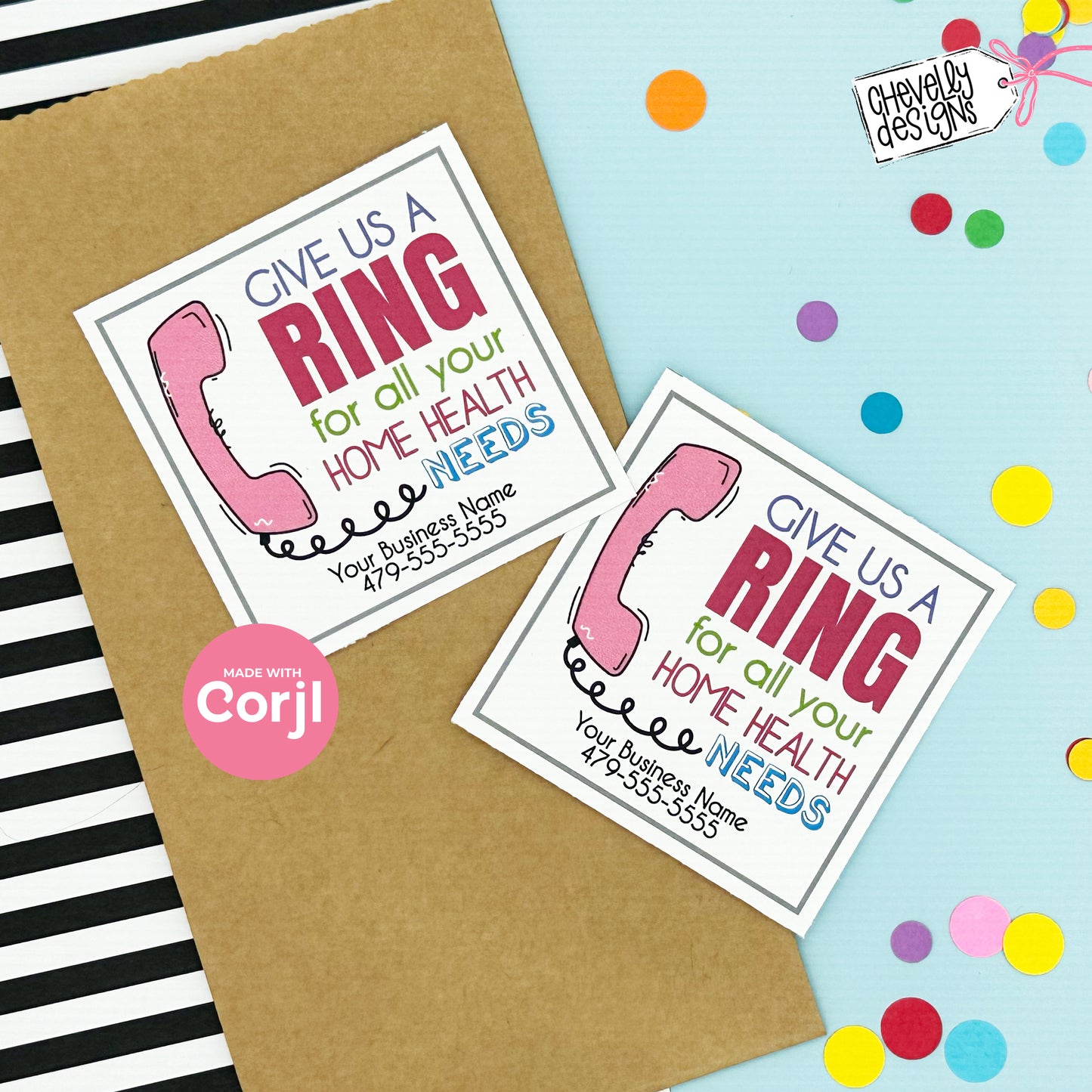 Editable - Give us a RING for Your Needs - Business Referral Marketing Gift Tags - Printable Digital File