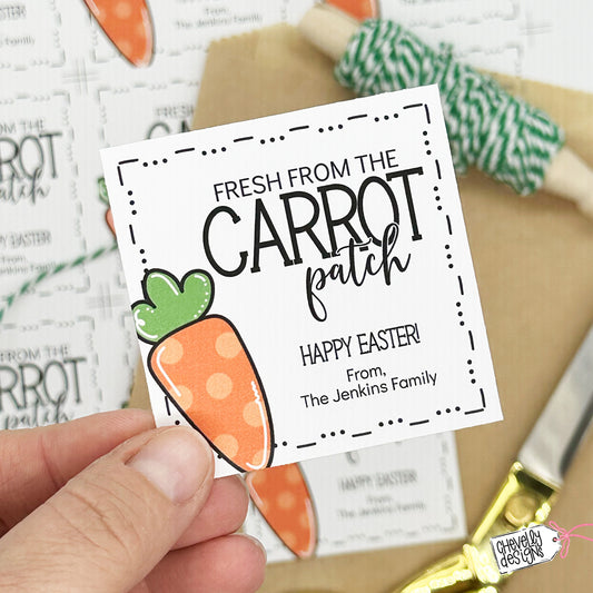 Editable - Fresh From the Carrot Patch - Easter Gift Tags - Printable Digital File