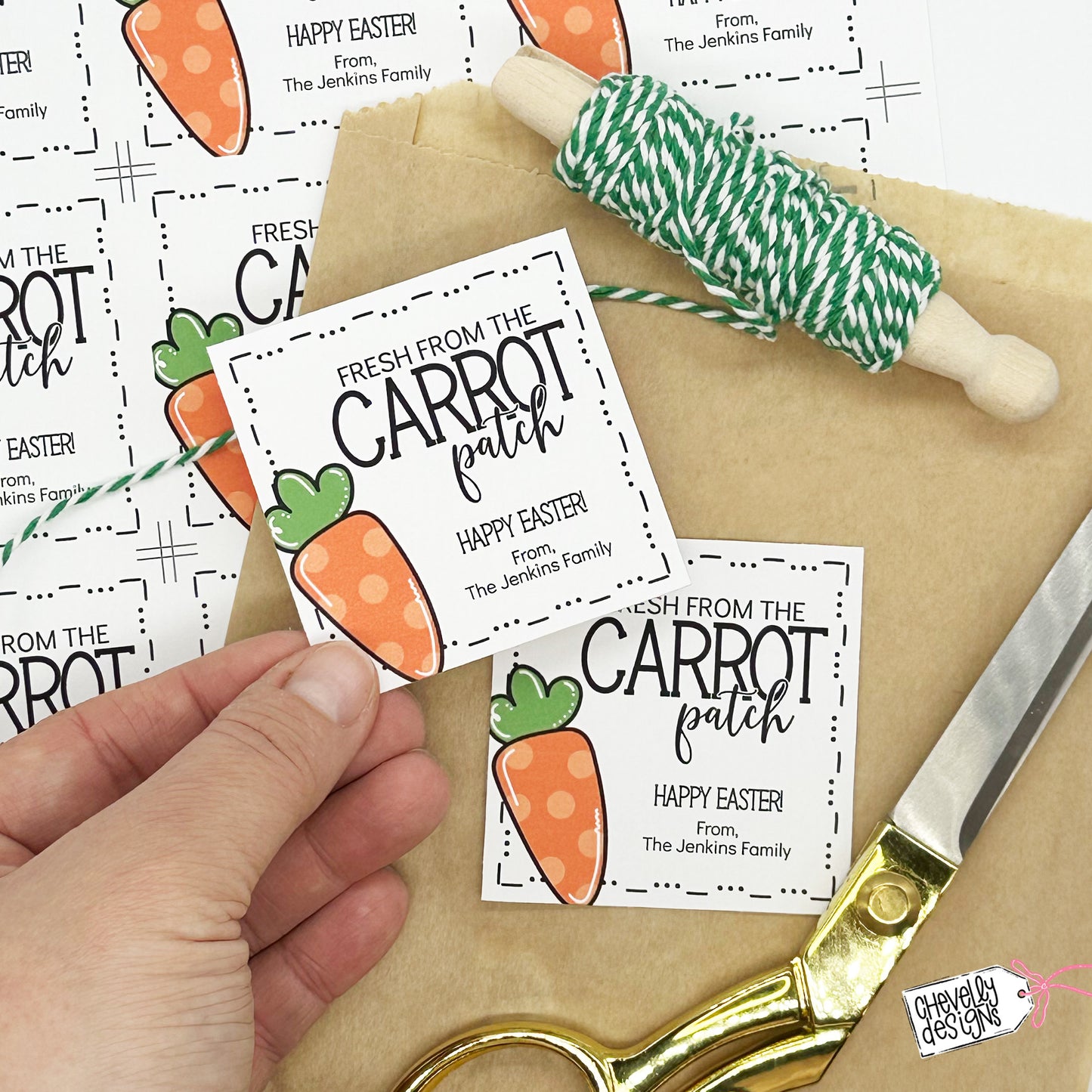 Editable - Fresh From the Carrot Patch - Easter Gift Tags - Printable Digital File
