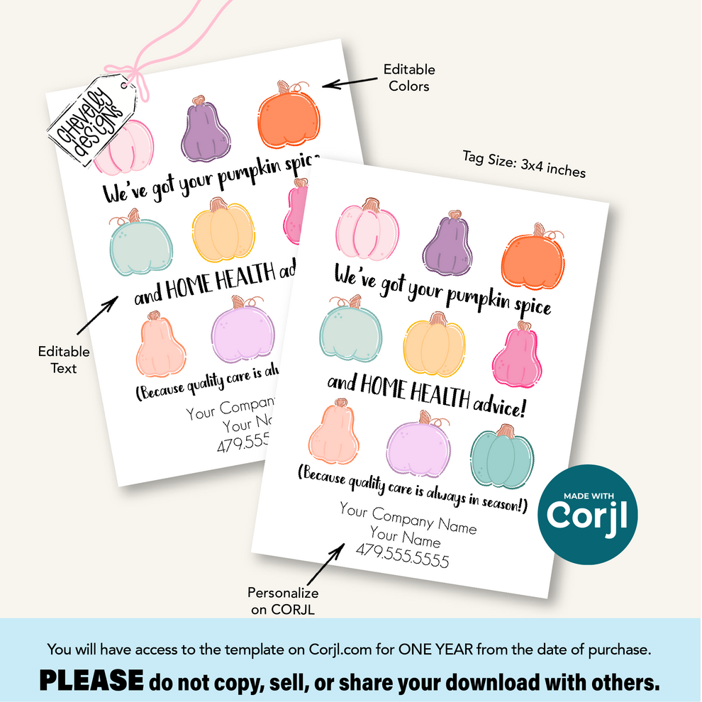 Editable Fall Referral Gift Tag Pumpkin Spice Home Health Advice Editable Fall Referral Gift Tag Pumpkin Spice Home Health Advice