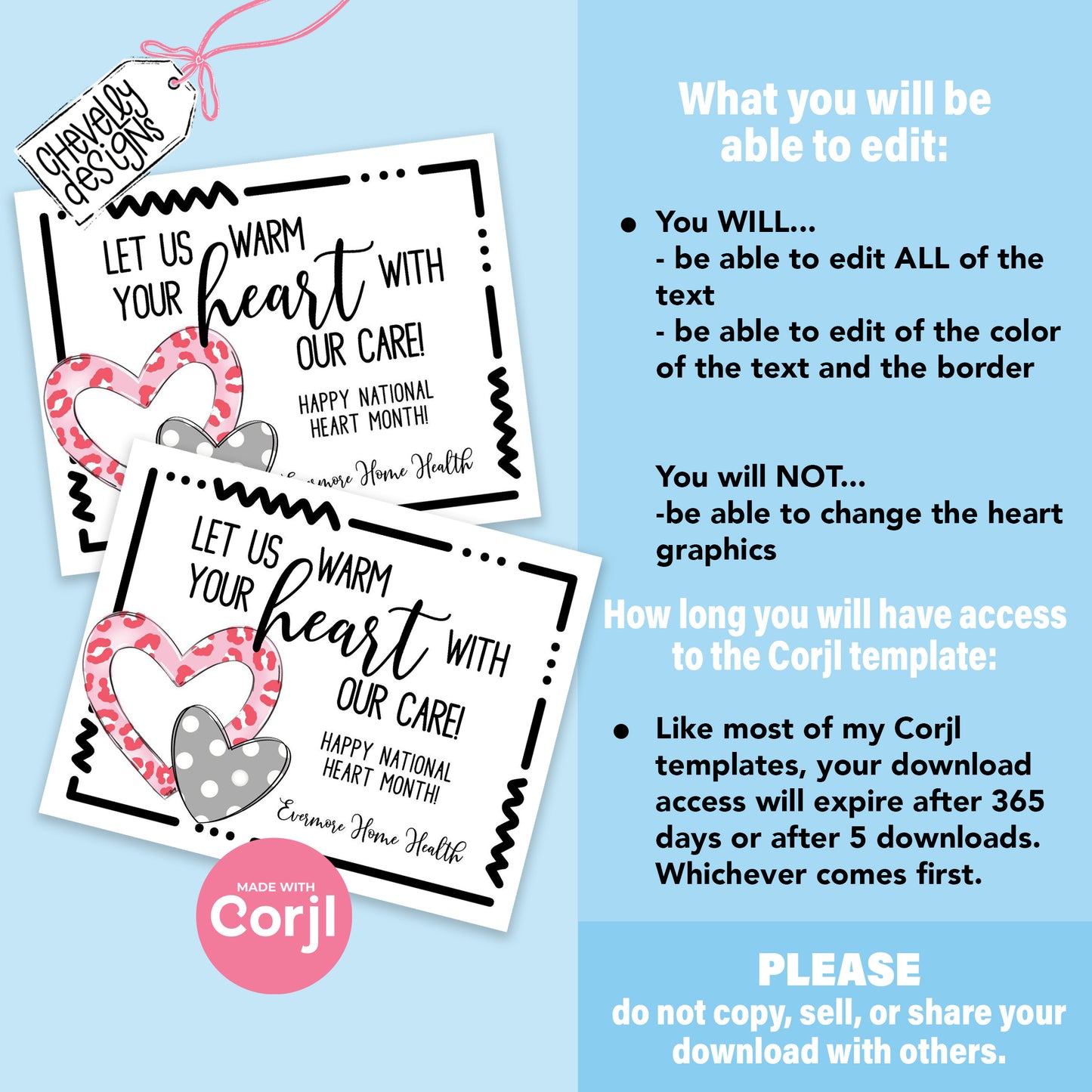 EDITABLE - Warm Your Heart Business Referral Gift Tags - Printable Digital File