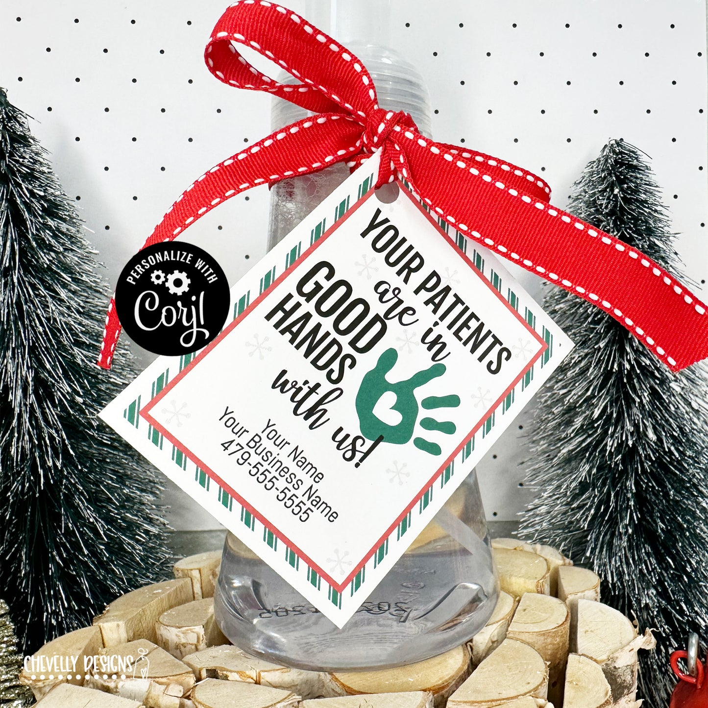Editable - Your Patients are in Good Hands - Christmas Business Referral Tags - Printable Digital File