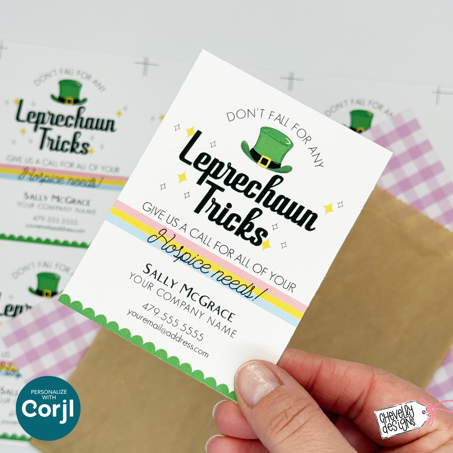 Editable Referral Gift Tag: Leprechaun Tricks, St Patrick Hospice Marketing Label (Printable Digital File)