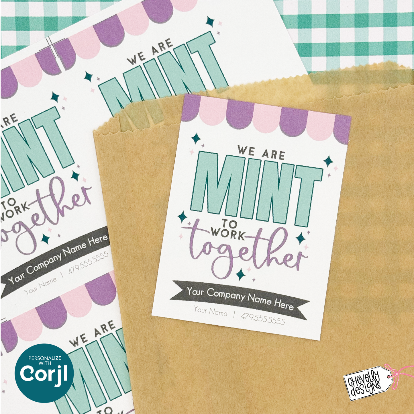 Editable Referral Gift Tag: Mint to Work Together (Printable Digital File)