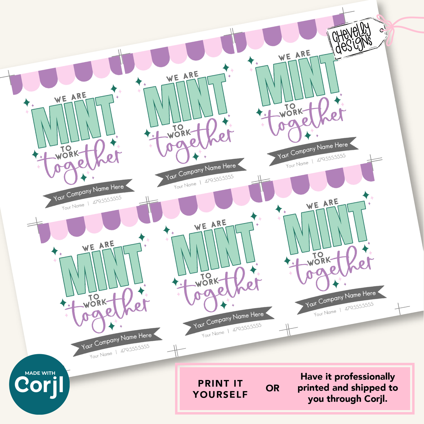 Editable Referral Gift Tag: Mint to Work Together (Printable Digital File)