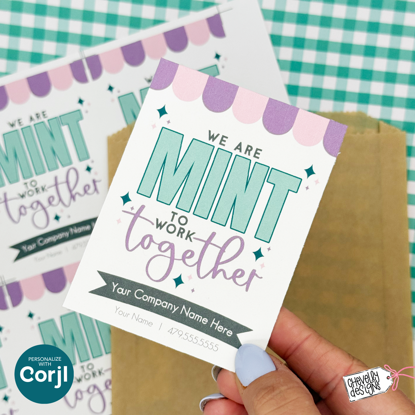 Editable Referral Gift Tag: Mint to Work Together (Printable Digital File)