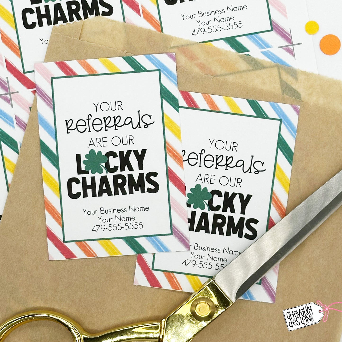 Editable - Your Referrals are our Lucky Charms, St. Patrick's Day Referral Marketing Gift Tags, Printable Digital File