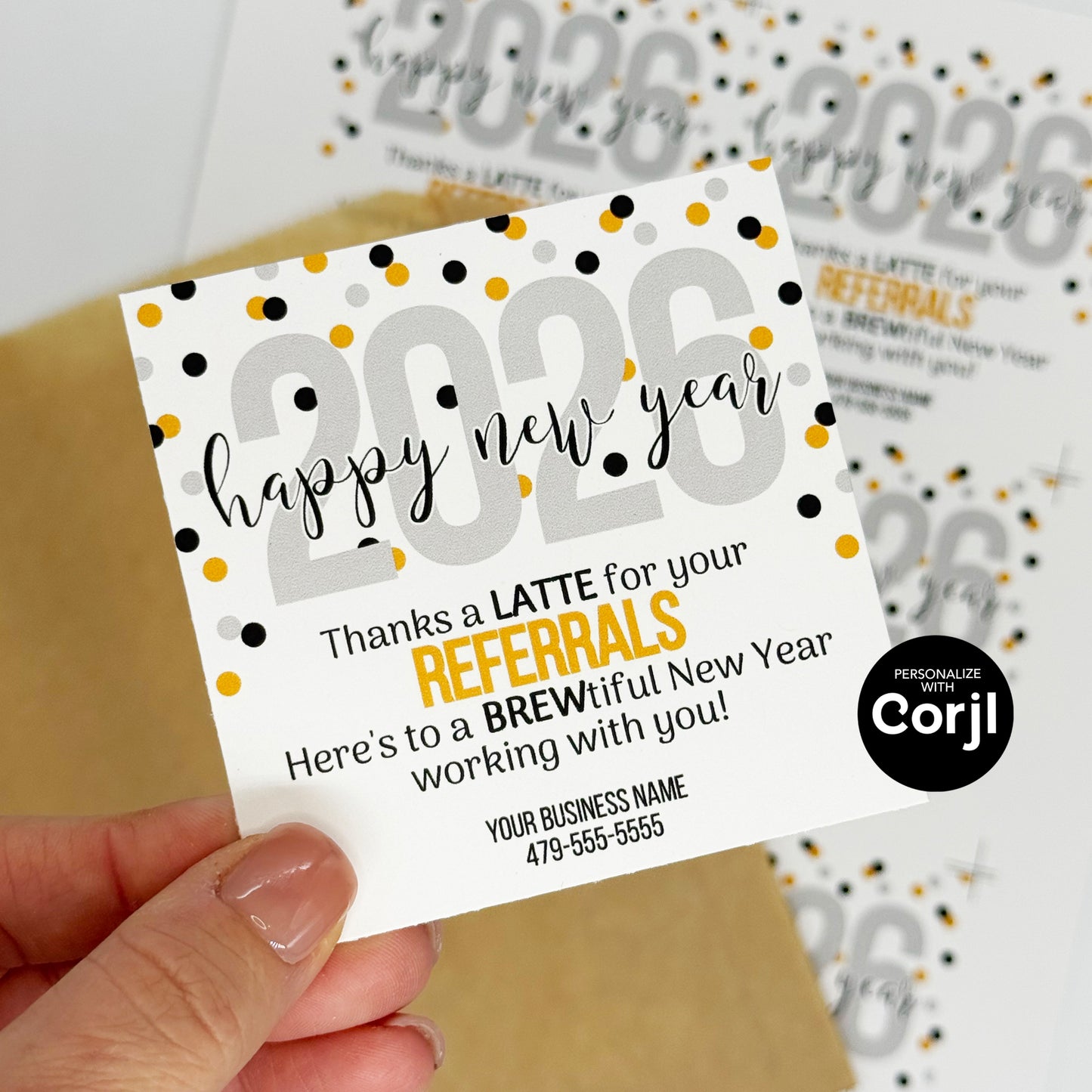 Editable - 2026 Happy New Year Referral Marketing Gift Tags - Printable Digital File