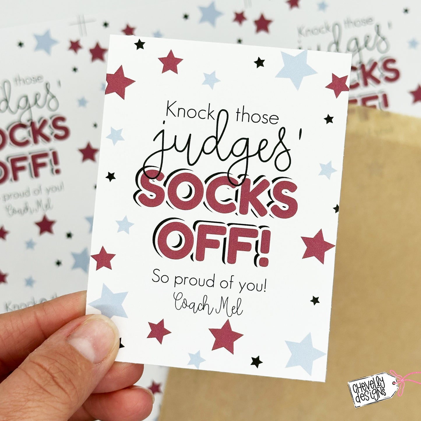 EDITABLE - Knock those Judges Socks Off - Gift Tags for Cheerleaders - Printable Digital File