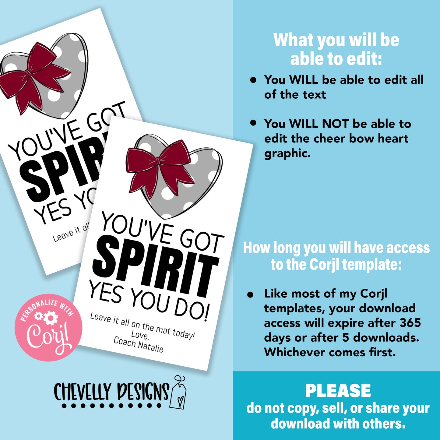 Editable - You've Got Spirit Yes You Do - Gift Tags for Cheerleaders - Maroon Silver Gray - Printable Digital File
