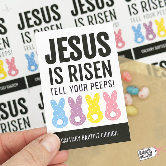 Editable - Jesus is Risen Tell Your Peeps - Easter Gift Tags - Printable  Digital File