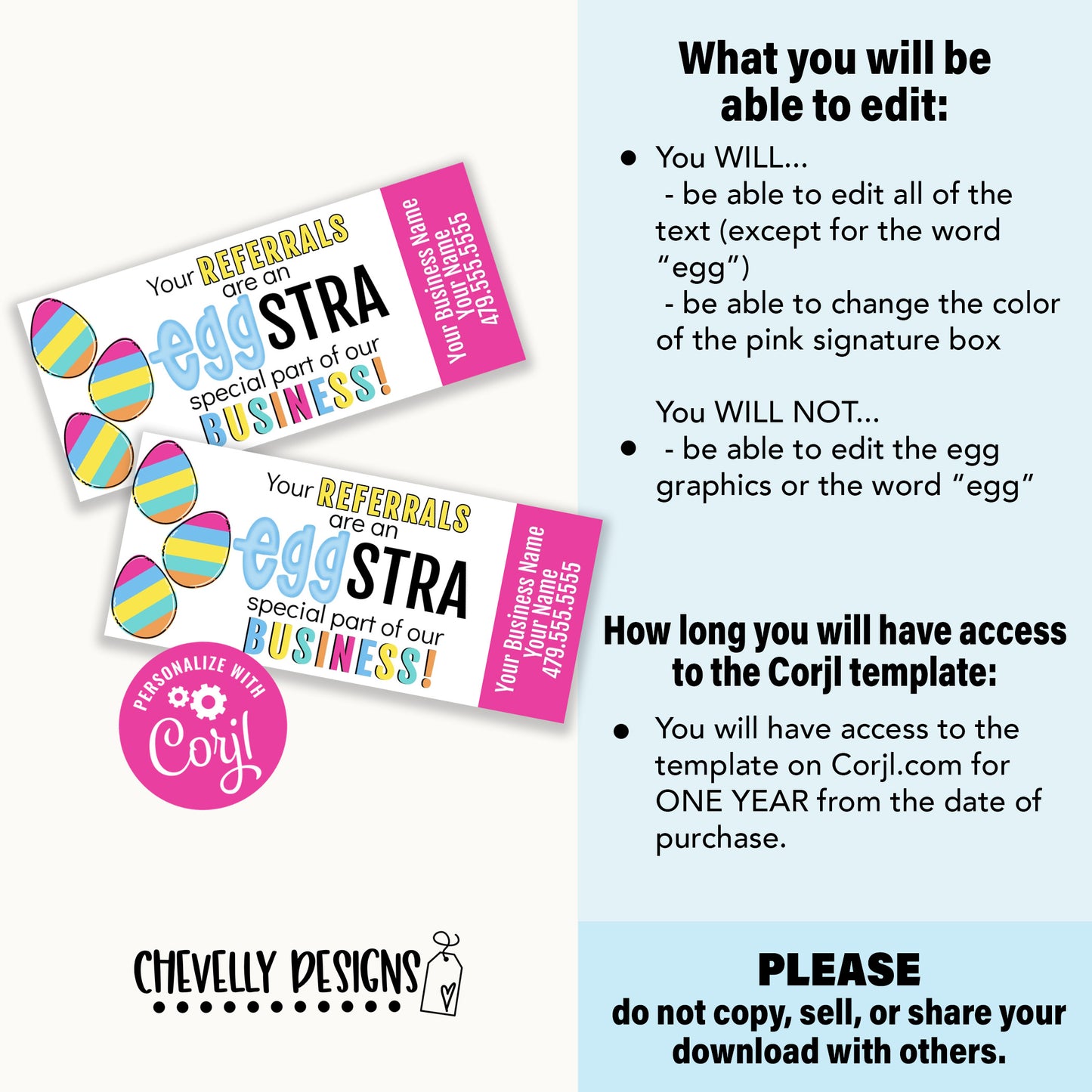 Editable - Your Referrals are Egg-stra Special to our Business - Easter Referral Gift Tags - Printable Digital File