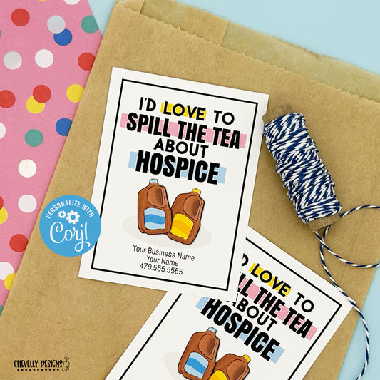 EDITABLE - Spill the Tea - Business Referral Gift Tags for a Jug of Tea - Printable Digital File