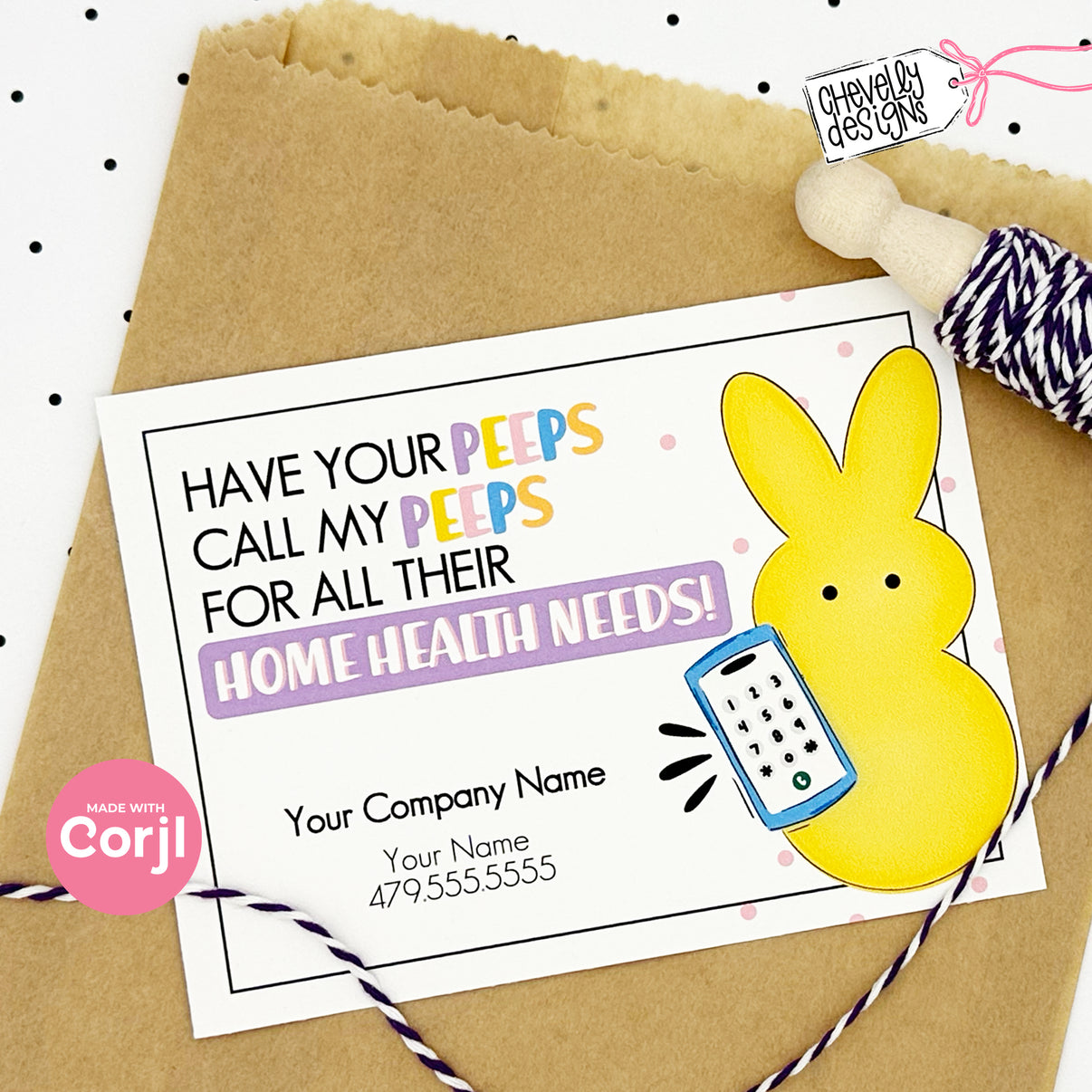 EDITABLE - Call my peeps for all your home health needs - Easter Busin ...