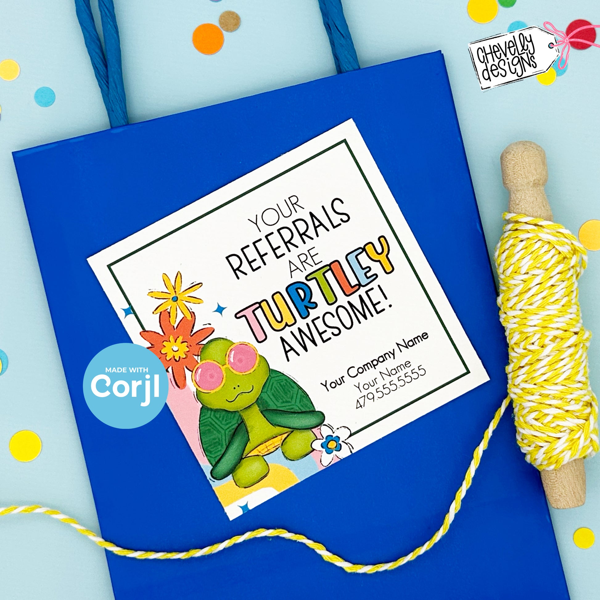 EDITABLE - Your Referrals are Turtley Awesome - Hippie Turtle - Marketing Gift Tag - Printable Digital File editable-your-referrals-are-turtley-awesome-hippie-turtle-marketing-gift-tag-printable-digital-file