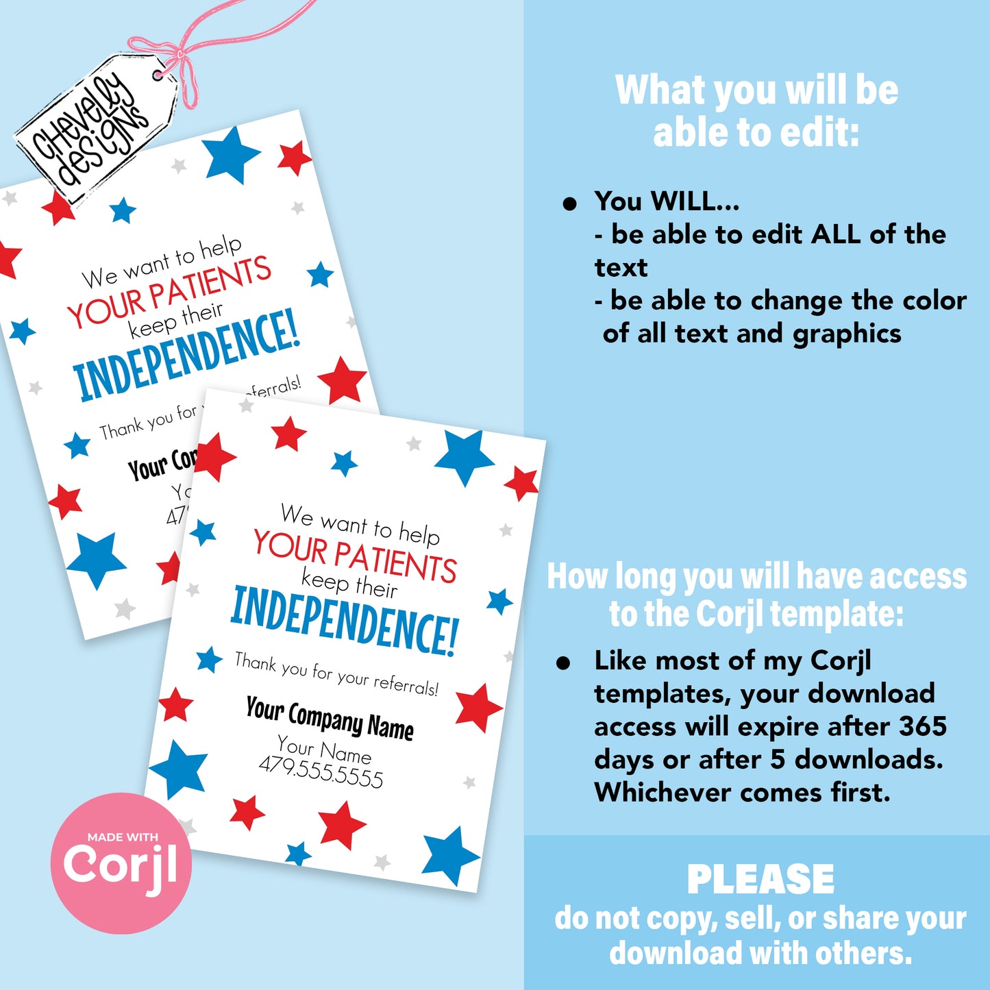 EDITABLE - Keep Their Independence - Referral Gift Tags - patriotic, 4th of July - Printable Digital File