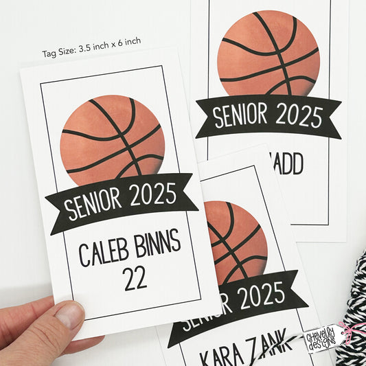 EDITABLE Printable Basketball Gift Tag for Senior Night Player Gifts, Digital File