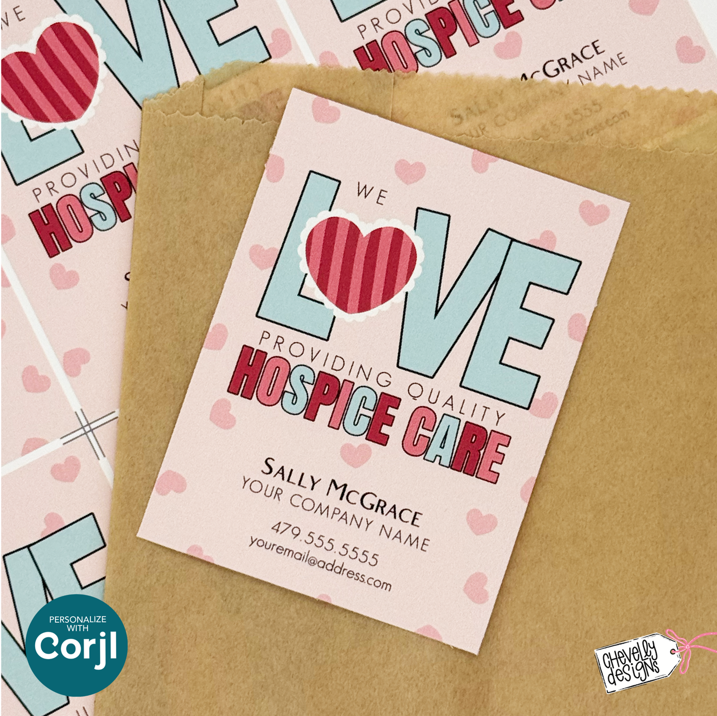 Editable Referral Gift Tag: Love Quality Hospice Care, Valentine Marketing Label (Printable Digital File)