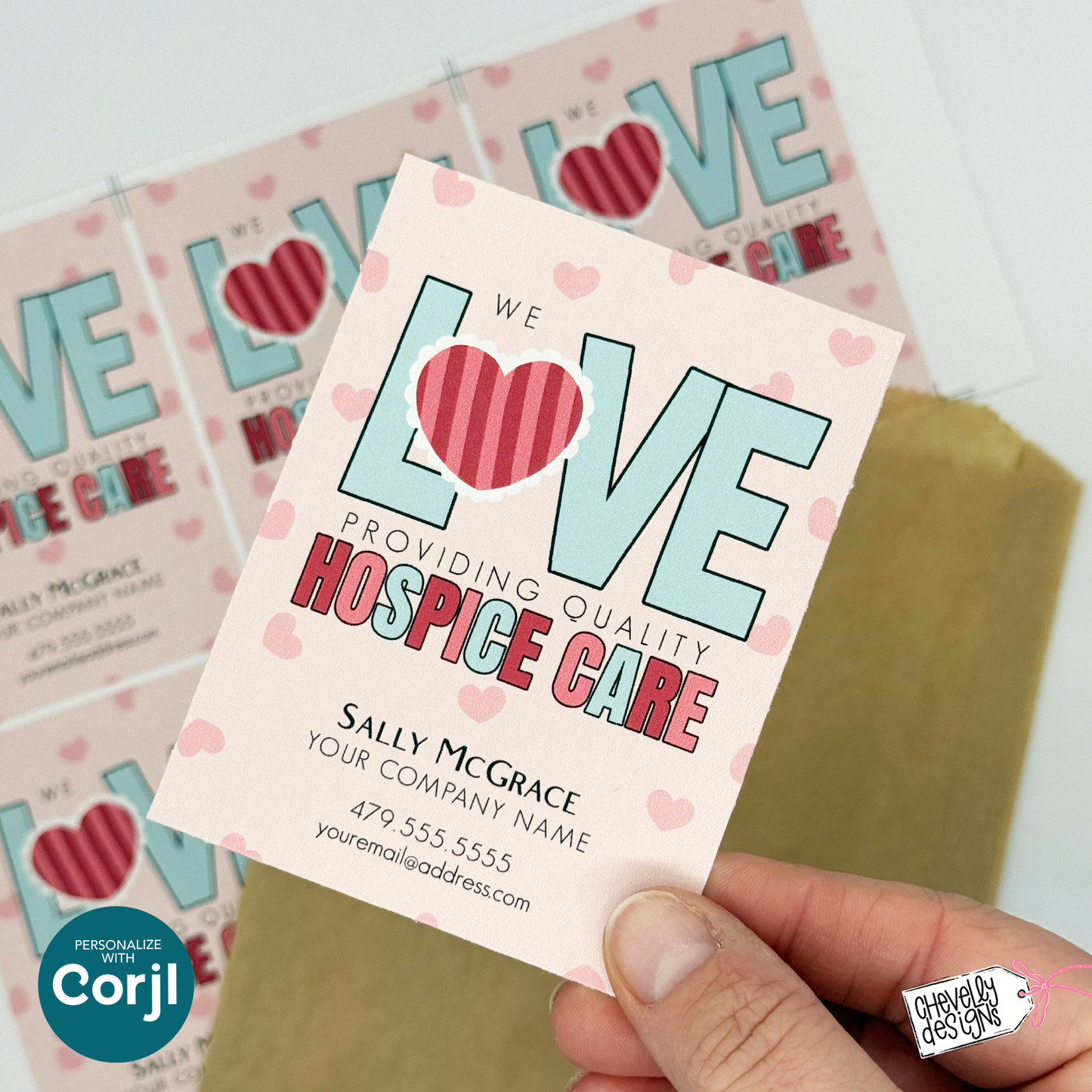 Editable Referral Gift Tag: Love Quality Hospice Care, Valentine Marketing Label (Printable Digital File)