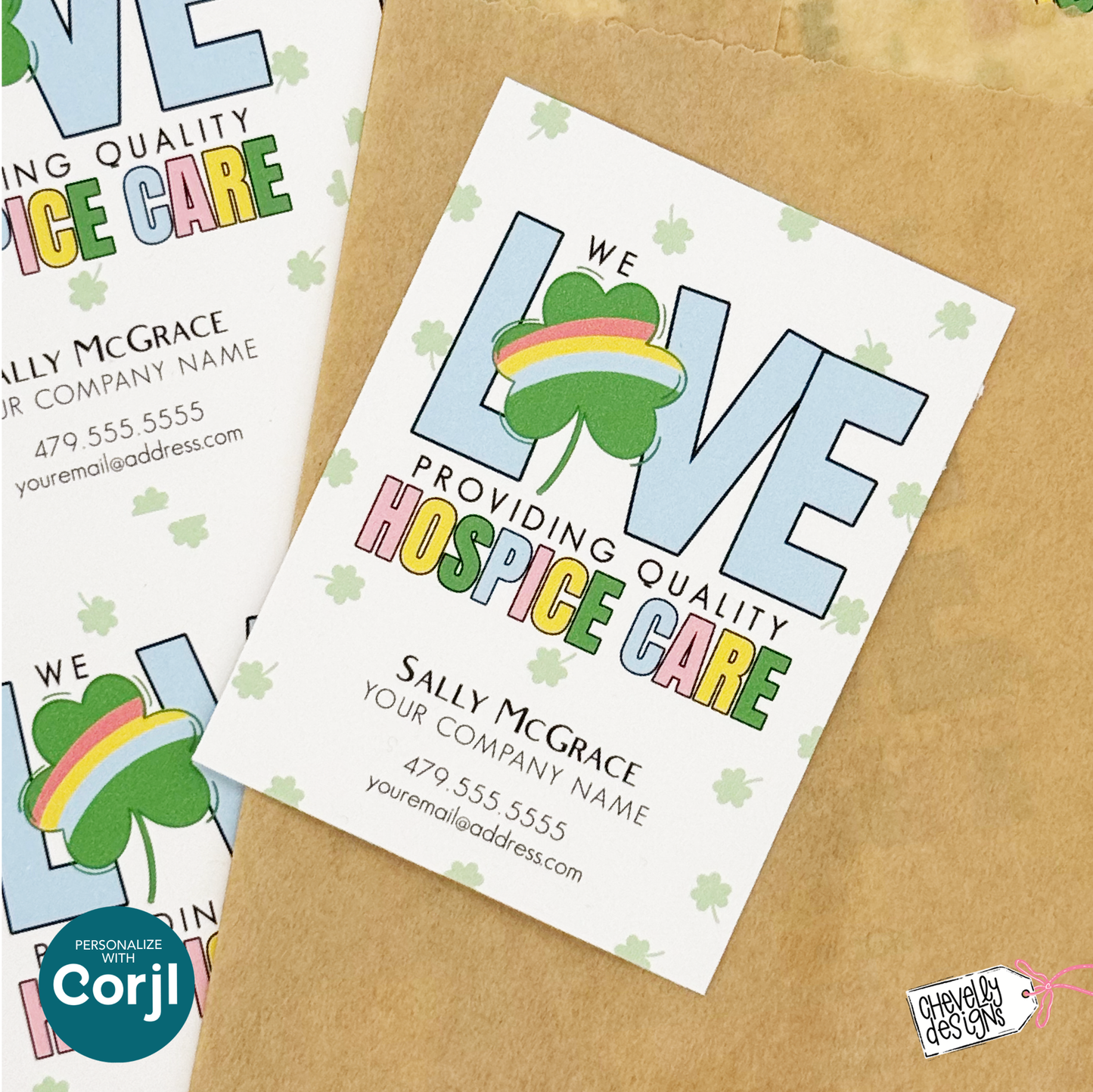 Editable Referral Gift Tag: Love Quality Hospice Care, St Patrick Marketing Label (Printable Digital File)